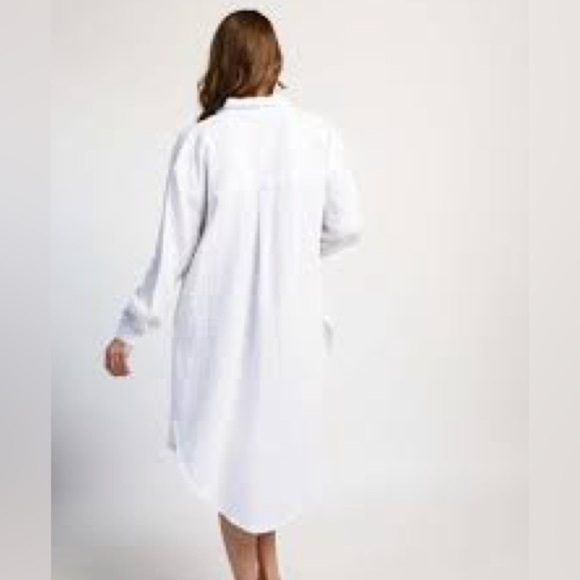 NWT,Lane Bryant,Shiny,Metallic Striped Threaded/White, Shirt Dress,Plus,Size 30 - Picture 4 of 14